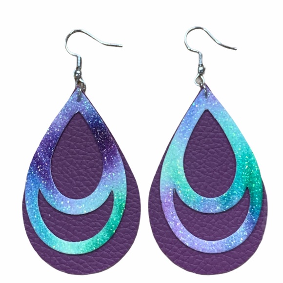 Jewelry - 🌻3 for$12 🖤Faux Leather Dangle Earrings